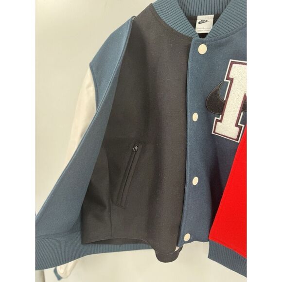 Nike X Yoon Ahn Oversize Varsity Jacket Wool Leather Oversized Bomber Wmns Sz L - Picture 8 of 16